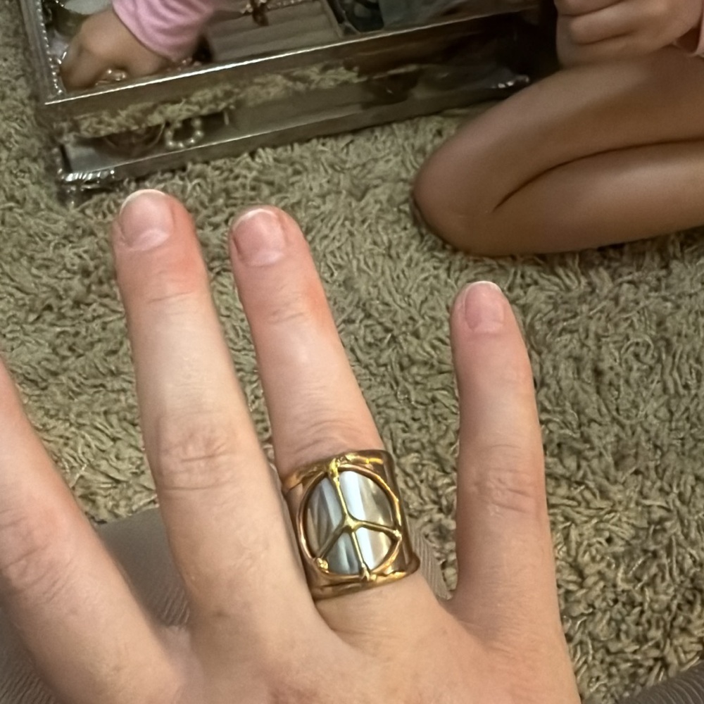 Gold and Silver Geometric Ring